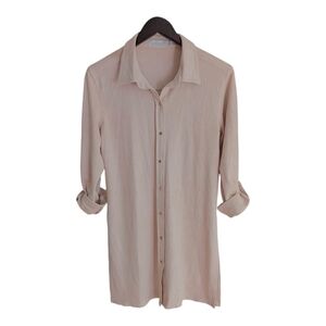 Solitaire Women's Cream Button Down Shirt S